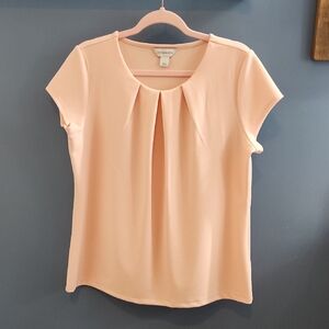 Liz Claiborne Light Pink Pleated Blouse